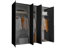 Drehtürenschrank >Kevo< 3 Böden, 3 Stangen, Graphit, Holzwerkstoff - 225x225x52 (BxHxT)