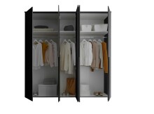 Drehtürenschrank >Kevo< 3 Böden, 3 Stangen, Graphit, Holzwerkstoff - 225x225x52 (BxHxT)