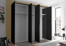 Drehtürenschrank >Kevo< 3 Böden, 3 Stangen, Graphit, Holzwerkstoff - 225x225x52 (BxHxT)