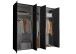 Drehtürenschrank >Kevo< 3 Böden, 3 Stangen, Graphit, Holzwerkstoff - 225x225x52 (BxHxT)
