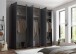 Drehtürenschrank >Kevo< 3 Böden, 3 Stangen, Graphit / Spiegel - 270x225x52 (BxHxT)