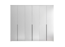 Drehtürenschrank >Kevo< 3 Böden, 3 Stangen, Weiß, Holzwerkstoff - 270x225x52cm (BxHxT)