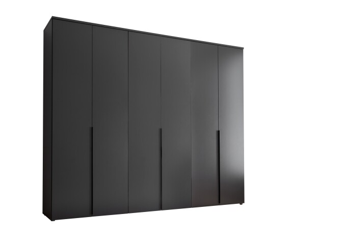 Drehtürenschrank >Kevo< 3 Böden, 3 Stangen, Graphit, Holzwerkstoff - 270x225x52 (BxHxT)