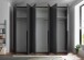 Drehtürenschrank >Kevo< 3 Böden, 3 Stangen, Graphit, Holzwerkstoff - 270x225x52 (BxHxT)