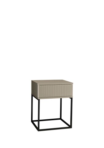 Nachtkommode >Marle< 1 Schublade, Farbe Kaschmir, Holzwerkstoff - 40x52x38,5cm (BxHxT)