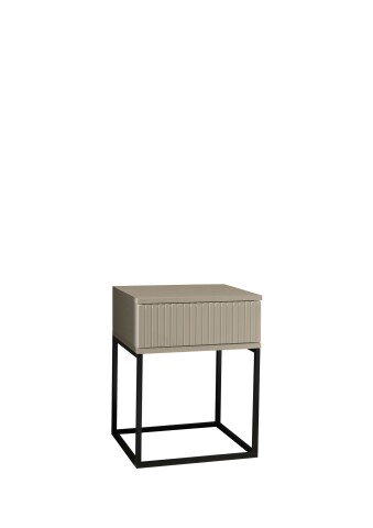 Nachtkommode >Marle< 1 Schublade, Farbe Kaschmir, Holzwerkstoff - 40x52x38,5cm (BxHxT)