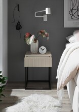 Nachtkommode >Marle< 1 Schublade, Farbe Kaschmir, Holzwerkstoff - 40x52x38,5cm (BxHxT)