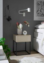 Nachtkommode >Marle< 1 Schublade, Farbe Kaschmir, Holzwerkstoff - 40x52x38,5cm (BxHxT)