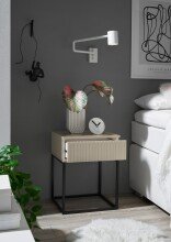 Nachtkommode >Marle< 1 Schublade, Farbe Kaschmir, Holzwerkstoff - 40x52x38,5cm (BxHxT)