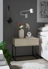 Nachtkommode >Marle< große Schublade, Farbe Kaschmir, Holzwerkstoff - 60x51,7x38,5 (BxHxT)