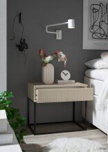 Nachtkommode >Marle< große Schublade, Farbe Kaschmir, Holzwerkstoff - 60x51,7x38,5 (BxHxT)