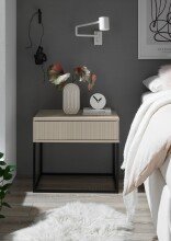 Nachtkommode >Marle< große Schublade, Farbe Kaschmir, Holzwerkstoff - 60x51,7x38,5 (BxHxT)