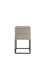 Nachtkommode >Marle< 2 Schubladen, Farbe Kaschmir, Holzwerkstoff - 40x65x38,5cm (BxHxT)