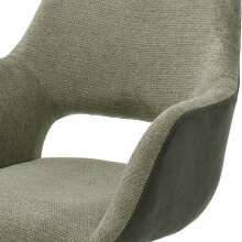 Drehstuhl >ASELLA< in Oliv, Stoffmix Fantasy/ Arizona - 56x86x64cm (BxHxT)