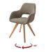 Drehstuhl >ASELLA< in cappuccino, Stoffmix Fantasy/ Arizona - 56x86x64cm (BxHxT)