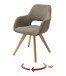 Drehstuhl >ASELLA< in cappuccino, Stoffmix Fantasy/ Arizona - 56x86x64cm (BxHxT)