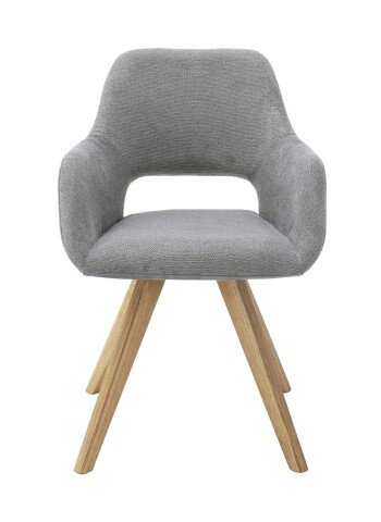 Drehstuhl >ASELLA< in Lichtgrau, Stoffmix Fantasy/ Arizona - 56x86x64cm (BxHxT)