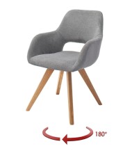 Drehstuhl >ASELLA< in Lichtgrau, Stoffmix Fantasy/ Arizona - 56x86x64cm (BxHxT)