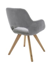 Drehstuhl >ASELLA< in Lichtgrau, Stoffmix Fantasy/ Arizona - 56x86x64cm (BxHxT)