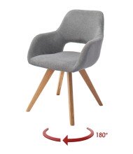 Drehstuhl >ASELLA< in Lichtgrau, Stoffmix Fantasy/...