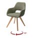 Drehstuhl >ASELLA< in Oliv, Stoffmix Fantasy/ Arizona - 56x86x64cm (BxHxT)