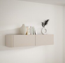 Hängeschrank >BREATHTAKER< 2 Klappen, 2 Fächer, Sandfarbig - 128,6x30,1x34cm (BxHxT)