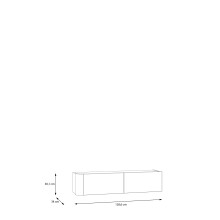 Hängeschrank >BREATHTAKER< 2 Klappen, 2 Fächer, in Cabezone Eiche - 128,6x30,1x34cm (BxHxT)