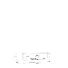 Hängeschrank >BREATHTAKER< 2 Klappen, 2 Fächer, in Cabezone Eiche - 128,6x30,1x34cm (BxHxT)