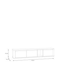 Lowboard >BREATHTAKER< 3 Klappen, 4 Fächer, Eiche Dekor/ Sandfarbig - 215x41,5x41,3cm (BxHxT)