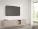 Lowboard >BREATHTAKER< 3 Klappen, 4 Fächer, Eiche Dekor/ Sandfarbig - 215x41,5x41,3cm (BxHxT)