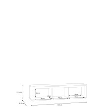 Lowboard >BREATHTAKER< 3 Türen, in Sandfarbig - 168x41,5x41,3cm (BxHxT)