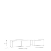 Lowboard >BREATHTAKER< 3 Klappen, Cabezone / Artisan Eiche Dekor - 215x41,5x41,3 (BxHxT)