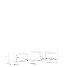 Lowboard >BREATHTAKER< 3 Klappen, Cabezone / Artisan Eiche Dekor - 215x41,5x41,3 (BxHxT)