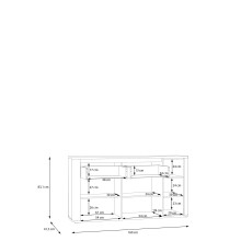 Sideboard >BREATHTAKER< 2 Türen, 2 Schübe, Eiche Dekor / sandfarben - 160x83,1x41,3cm (BxHxT)
