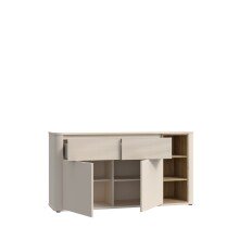 Sideboard >BREATHTAKER< 2 Türen, 2 Schübe, Eiche Dekor / sandfarben - 160x83,1x41,3cm (BxHxT)