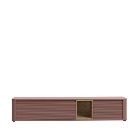 Lowboard >BREATHTAKER< 3 Klappen, terrakottafarbig / Eiche Dekor - 215x41,5x41,3 (BxHxT)
