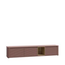 Lowboard >BREATHTAKER< 3 Klappen, terrakottafarbig / Eiche Dekor - 215x41,5x41,3 (BxHxT)