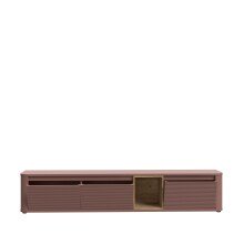 Lowboard >BREATHTAKER< 3 Klappen, terrakottafarbig / Eiche Dekor - 215x41,5x41,3 (BxHxT)