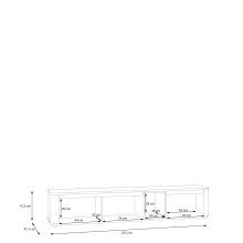 Lowboard >BREATHTAKER< 3 Klappen, terrakottafarbig / Eiche Dekor - 215x41,5x41,3 (BxHxT)
