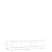 Lowboard >BREATHTAKER< 3 Klappen, terrakottafarbig / Eiche Dekor - 215x41,5x41,3 (BxHxT)