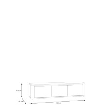 Lowboard >BREATHTAKER< 3 Türen, soft-close, Cabezone Eiche Dekor - 168x41,5x41,3cm (BxHxT)