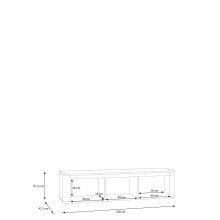 Lowboard >BREATHTAKER< 3 Türen, soft-close, Cabezone Eiche Dekor - 168x41,5x41,3cm (BxHxT)
