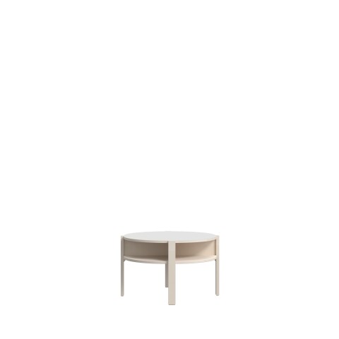 Couchtisch >BREATHTAKER< rund, 4 Fächer, Ablage, sandfarbig - 45,5x74,4cm (HxD)