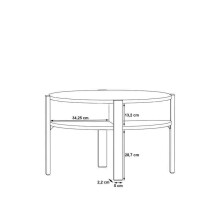 Couchtisch >BREATHTAKER< rund, 4 Fächer, Ablage, sandfarbig - 45,5x74,4cm (HxD)