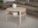 Couchtisch >BREATHTAKER< rund, 4 Fächer, Ablage, sandfarbig - 45,5x74,4cm (HxD)