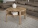 Couchtisch >BREATHTAKER< rund, 4 Fächer, 1 Boden, Mauvella Eiche Dekor - 45,5x74,4cm (HxD)