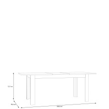 Kulissen-Esstisch >BREATHTAKER< ausziehbar bis 206,6cm, sandfarbig - 160/206,6x72,7x90,4cm (BxHxT)