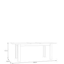 Kulissen-Esstisch >BREATHTAKER< ausziehbar 206,6cm, Cabezone Eiche Dekor - 160/206,6x72,7x90,4 (BxHxT)