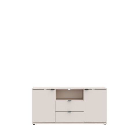 TV-Schrank >GANYMEDE< 2 Türem, 2 Schübe, sandfarbig - 129,8x63,1x41,3cm (BxHxT)