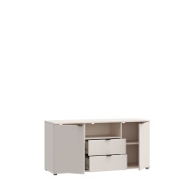 TV-Schrank >GANYMEDE< 2 Türem, 2 Schübe, sandfarbig - 129,8x63,1x41,3cm (BxHxT)